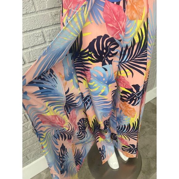 Multicolored Women Palm Print Fly Away Pant Size S - Picture 3 of 6